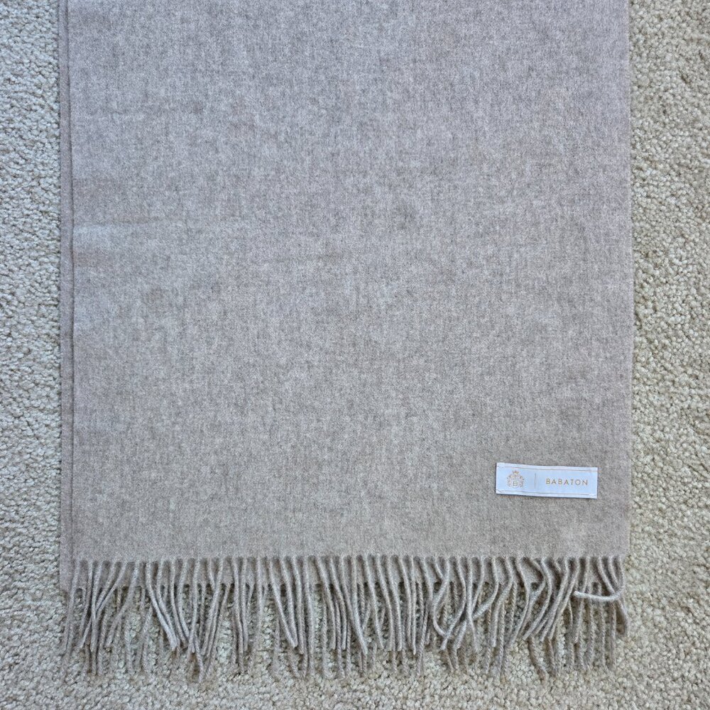 NWOT Babaton Cashmere Scarf Oatmeal Tan - Picture 1 of 11